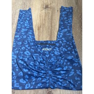 ECHT Arise Scrunch Leggings Animal Size Large Blue Activewear‎ Gym Training